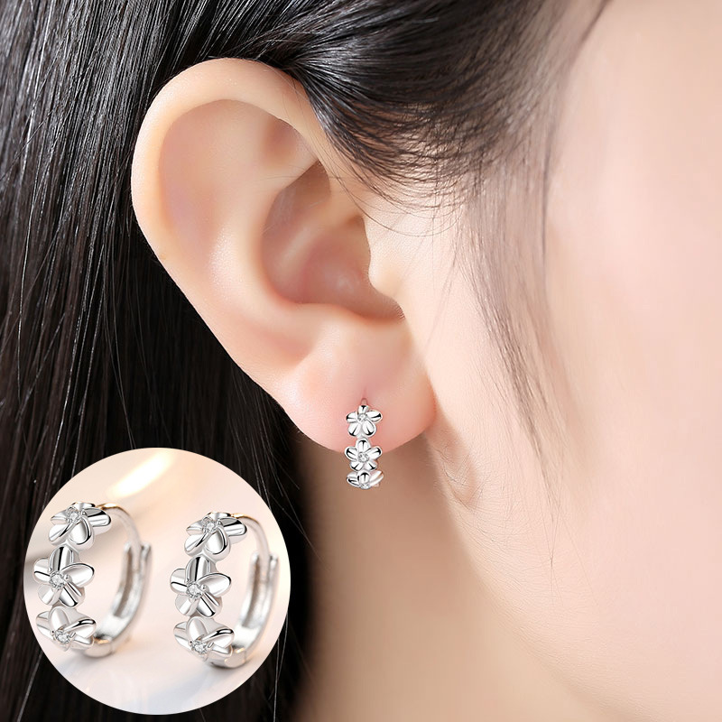 URMYLADY Silver Plated Needle Earrings for Women's Wedding Fashion High Quality Jewelry