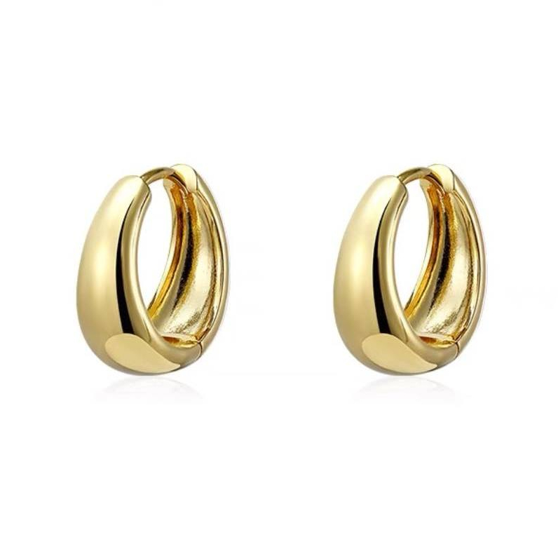 Minimalist Geometric Hoop Dangle Earrings Gold Plated Thick Chunky Fashion Jewelry