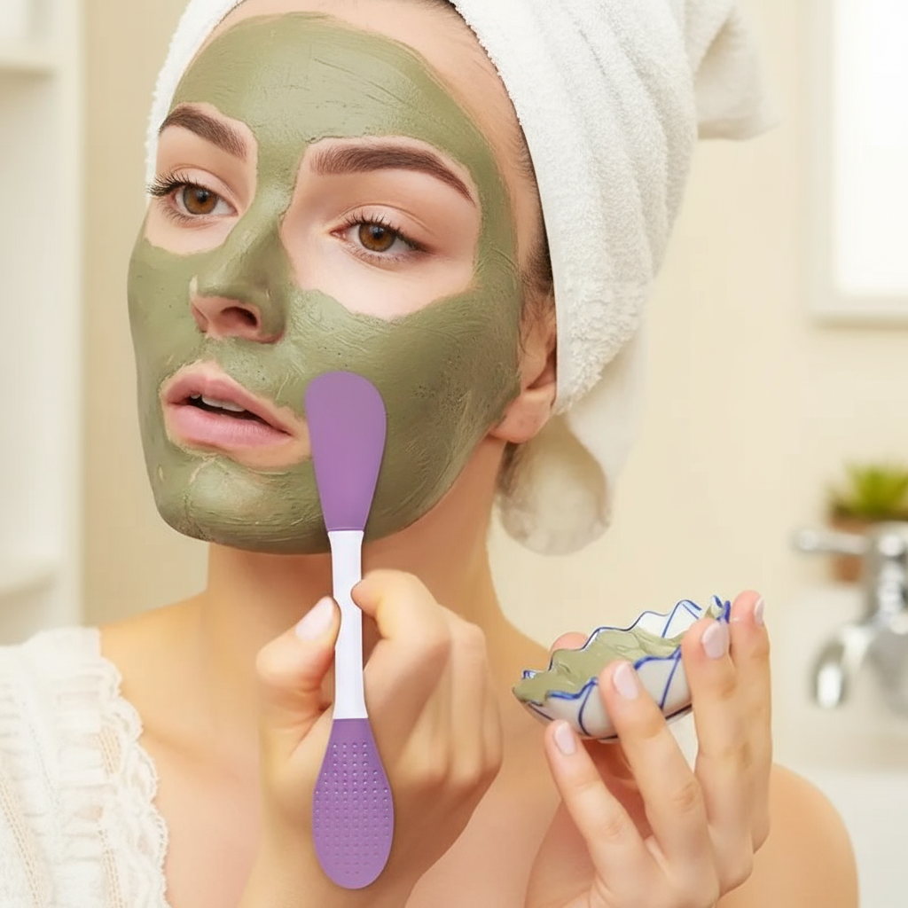 Silicone Face Mask Applicator Double Head Mud Remover Cleaning Beauty Brush