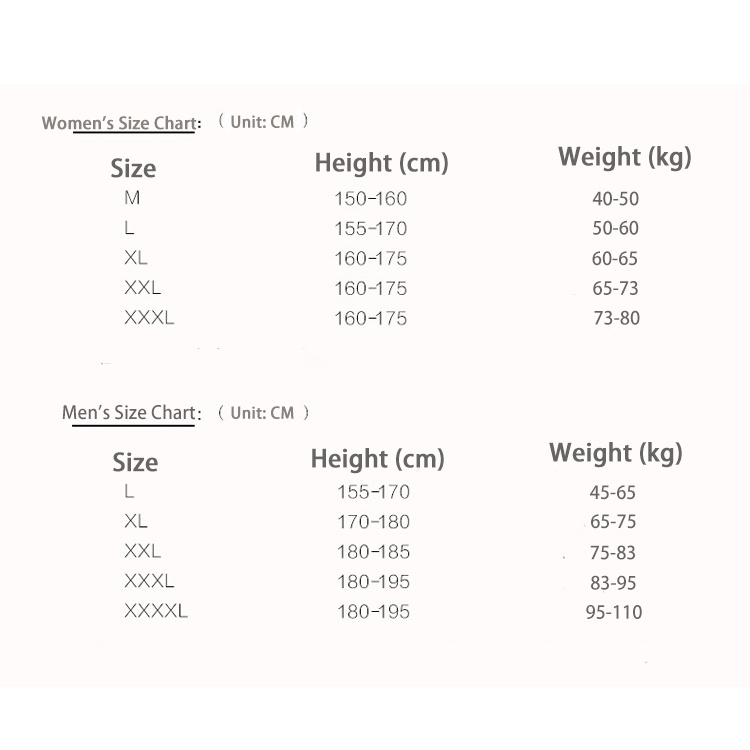 SAILBEE New Couple Diving Suit Long Sleeved Trousers Swimming Suit UV Sun surfing snorkeling swimsuit SB-N089 — size chart