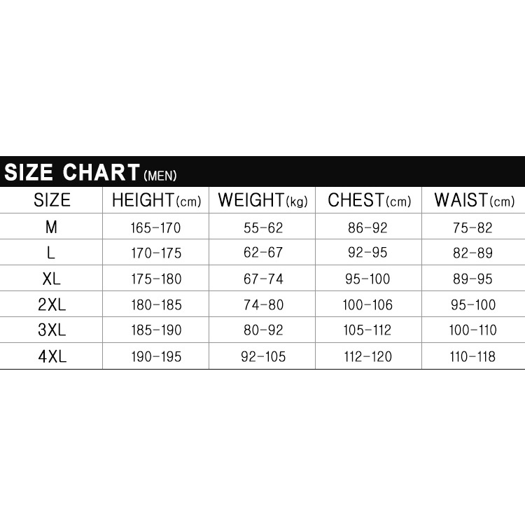 SAILBEE Mens UV Protect Surfing Rash Guard Long Sleeve Swimsuit Rashguard Surf Shirt 302 — size chart