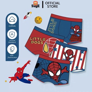 【Suge】4 Piece Kids Boys Underwear Cartoon spiderman Children's Shorts Panties For Baby Boy Toddler Boxers Stripes Teenagers Cotton Underpants #0