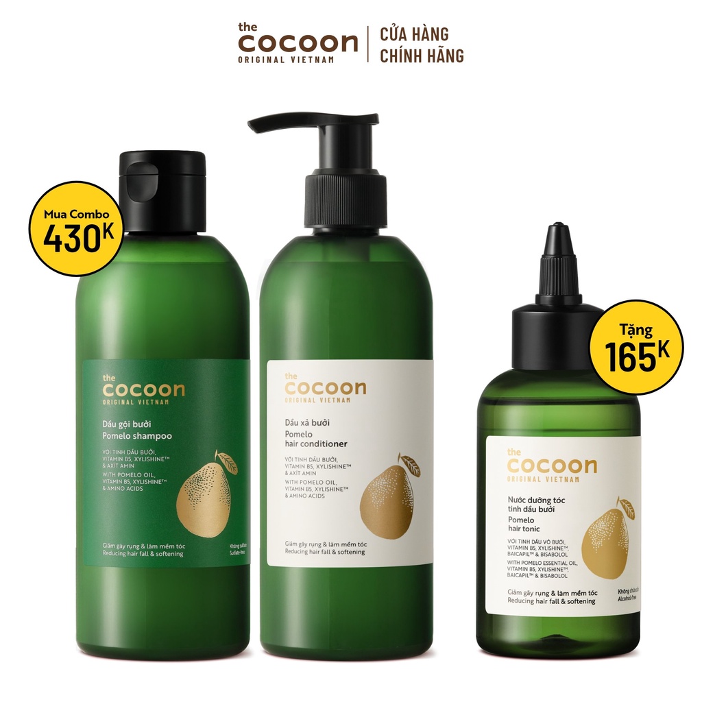 Quà tặng sinh nhật cho nữ dầu gội xả bưởi cocoon tặng 1 nước dưỡng tóc tinh dầu bưởi