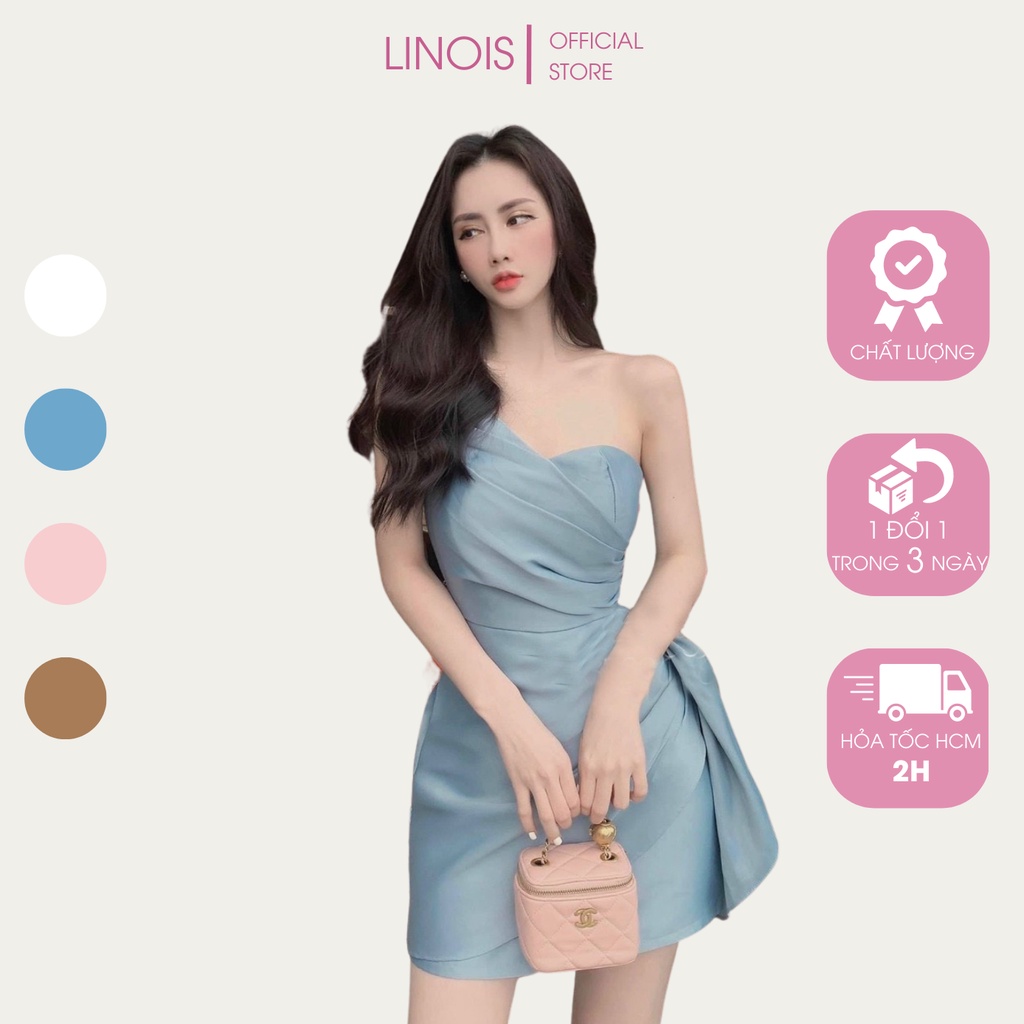 [TA02] Đầm Body Tasta Tà Lệch, Hở Bên Vai, Thích Hợp Cho Nàng Dạo Phố, Đi Tiệc - 4 Màu Trắng, Xanh Dương, Hồng, Đồng