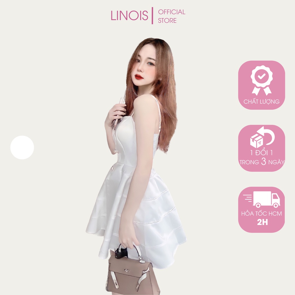 [TA05T] Set Áo Váy 2 Dây Dáng Xòe Tầng Tiểu Thư Kèm Quần - Vải Tafta - Màu Trắng - Dành Cho Nàng Đi Chơi, Đi Tiệc