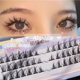 ABPOPA MengJieShangPin® Segmented Style Curved Thick Fake Eyelashes Realistic Natural Reusable Eye Makeup