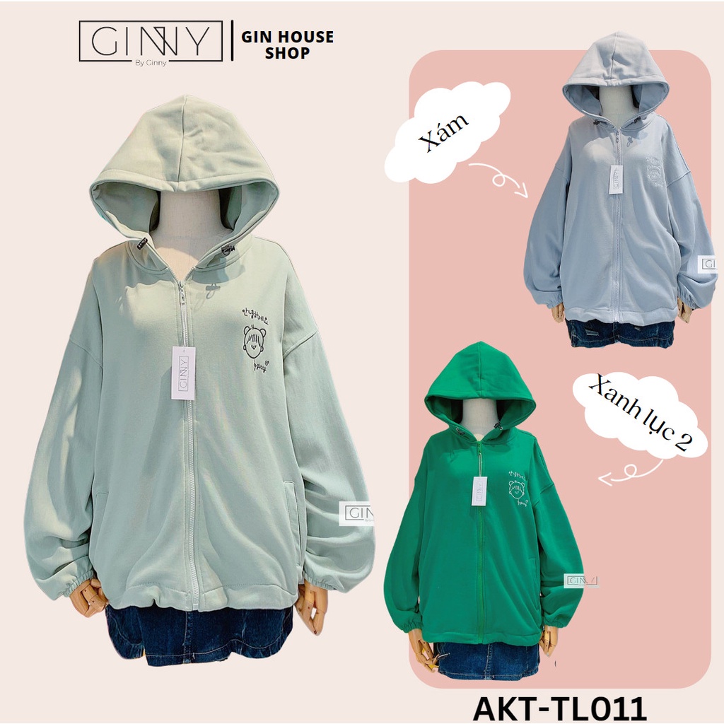 Áo Khoác Thun Nỉ Chân Cua Ginny Girl TL011| Hoodie Zip Nhiều Màu Dày Dặn | Form Basic Unisex Thoải M