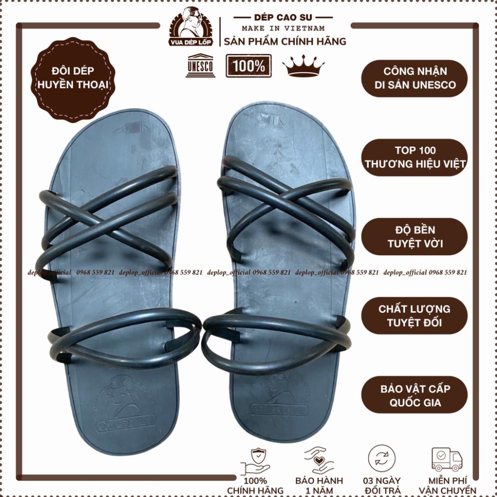 Dép cao su kiểu râu 5 quai giải phóng tăm thương hiệu Vua Dép Lốp, dép Bác Hồ làm thủ công bền đẹp