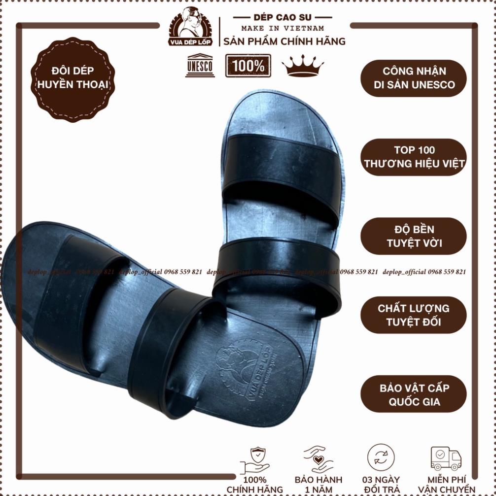 Dép cao su 2 quai ngang được làm thủ công thương hiệu Vua Dép Lốp ảnh thật, bảo hành và sẵn hàng
