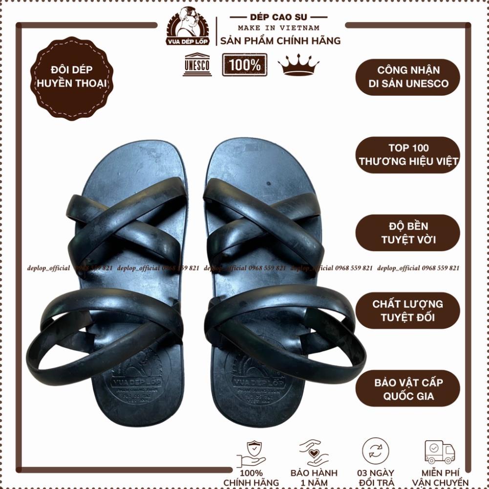 Dép cao su 4 quai khe sanh lốp máy bay thương hiệu Vua Dép Lốp bền đẹp, chắc chắn dép ký ức 1 thời