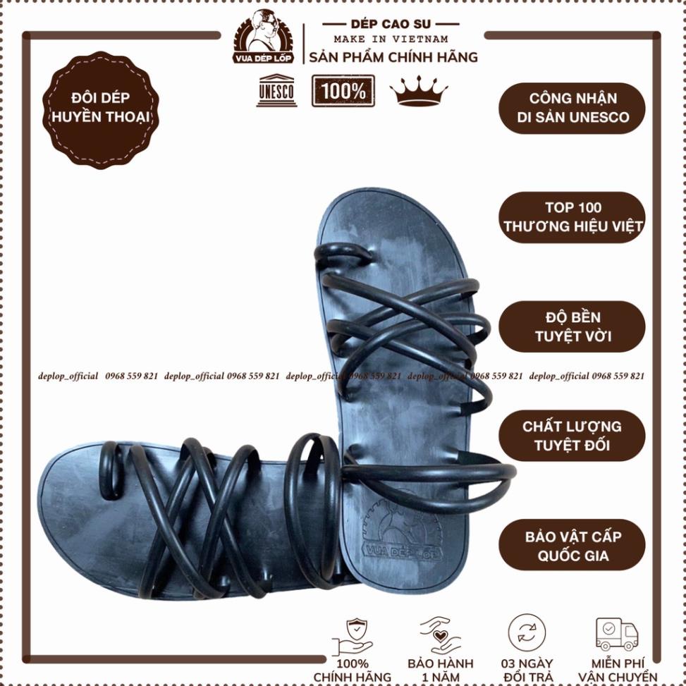 Dép cao su 7 quai tăm xỏ ngón thương hiệu Vua Dép Lốp trẻ trung năng động đi làm đi chơi DL11