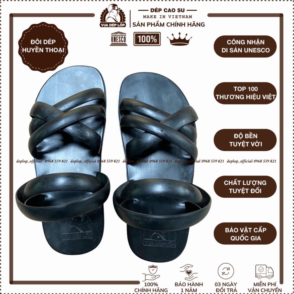 Dép cao su 5 quai GP có quai hậu thương hiệu Vua Dép Lốp lịch sự siêu bền bỉ thách thức thời gian