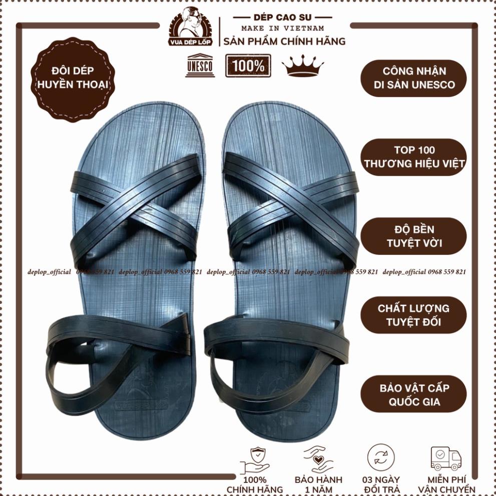 Dép cao su 4 quai xăng đan phay xước thương hiệu Vua Dép Lốp trẻ trung dép lốp độc quyền DL34