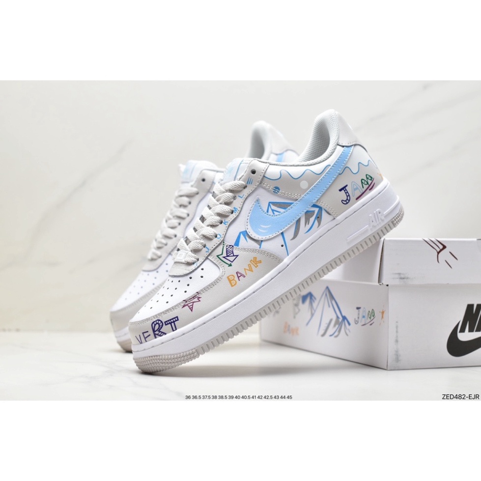 Giày _Nike Air Force 1 Họa Tiết Vẽ Bản Cao Cấp, Giày AF1 Nam Nữ Đế Air Bản Chuẩn Full Phụ Kiện