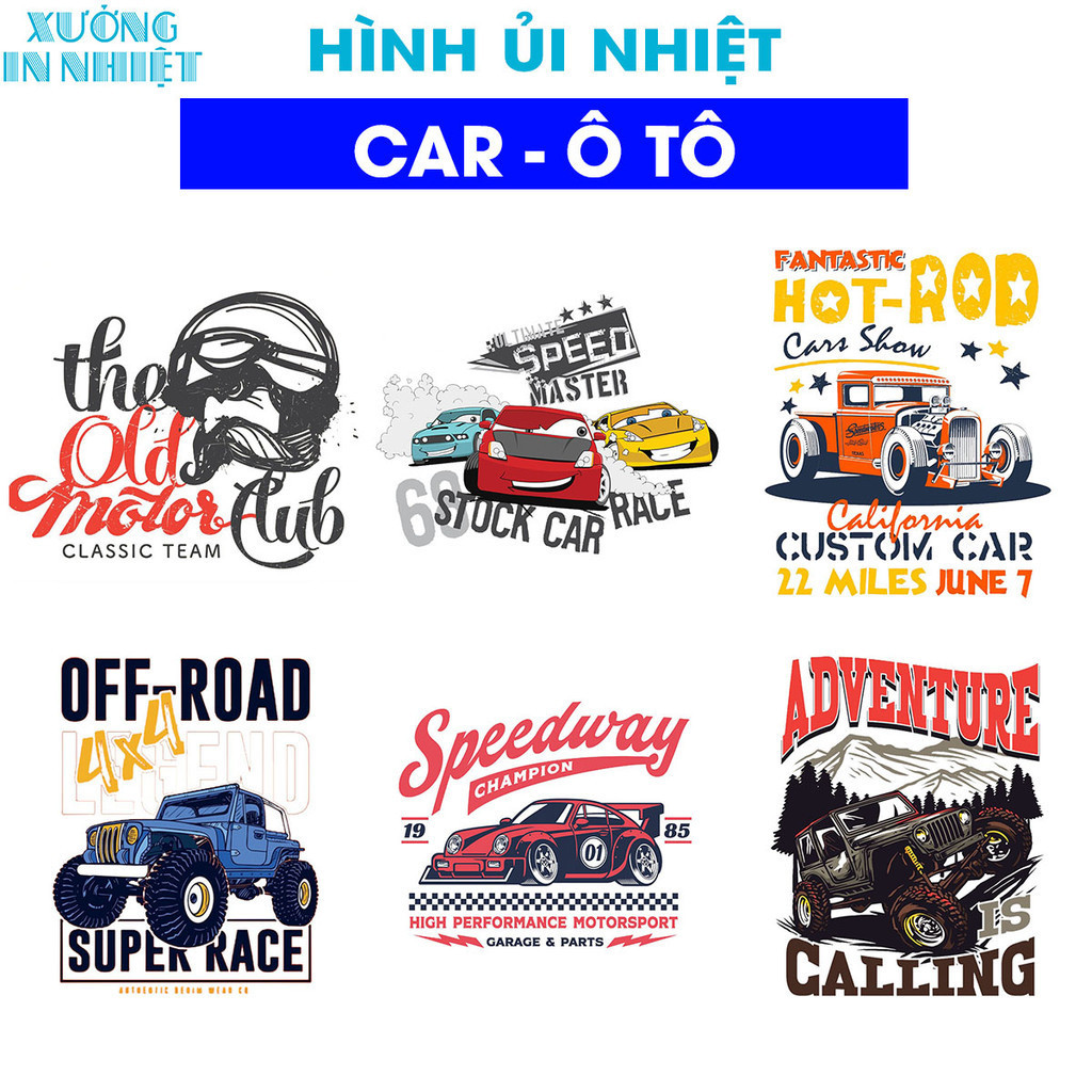 (Hình Ủi Nhiệt Quần Áo - Miếng Dán Ủi Quần Áo) Hình Ủi CAR - Ô TÔ , Có In Theo Yêu Cầu 21