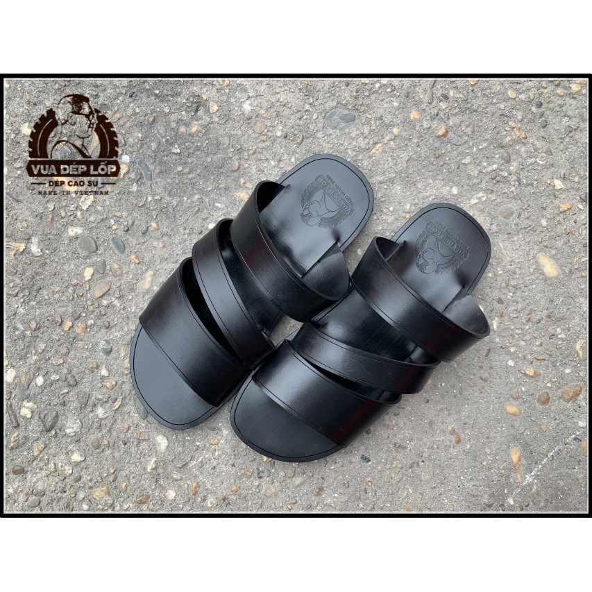 Dép Cao Su 3 Quai Chéo Đế cao 2.5cm Làm Thủ Công Vua Dép Lốp Phạm Quang Xuân, sẵn hàng, ảnh thật