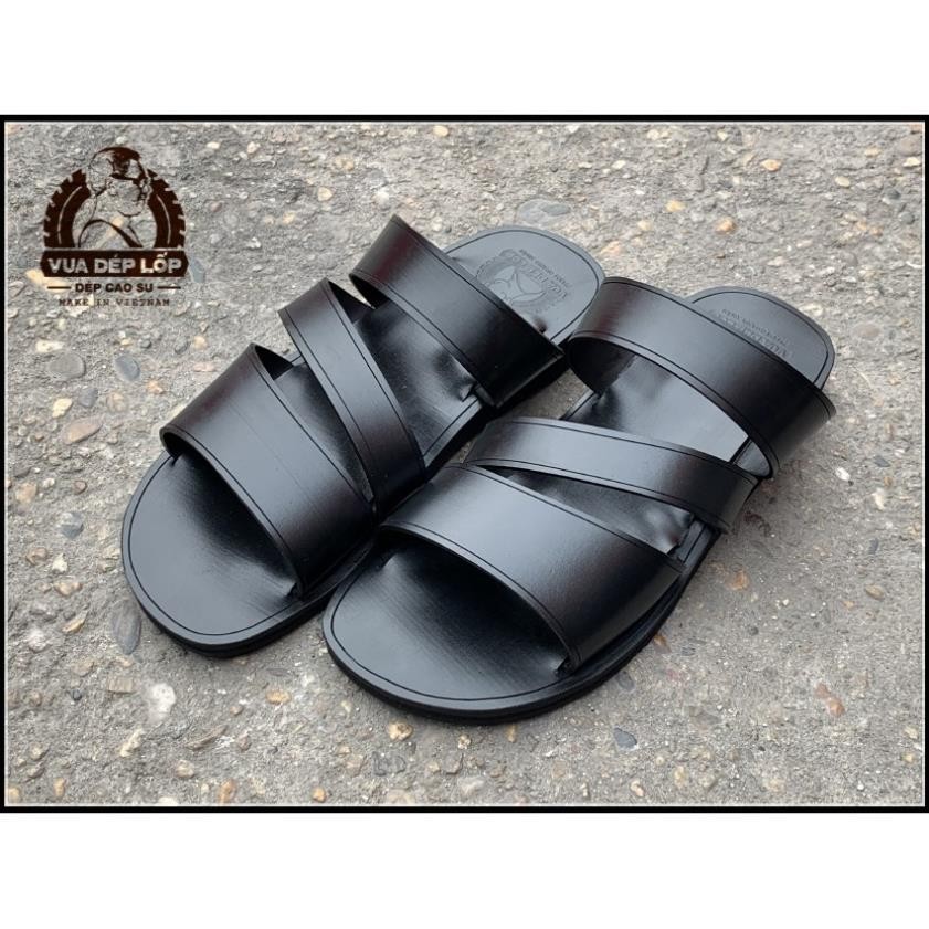 Dép đế cao 2.5cm 3 quai chéo, thủ công của Vua dép lốp Phạm Quang Xuân, ảnh thật, bảo hàng, sẵn hàng