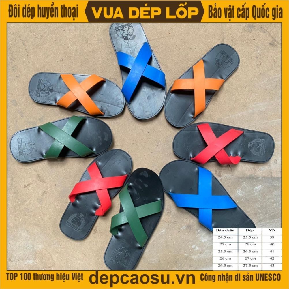 Dép cao su 2 quai chéo nhỏ, được làm thủ công của Vua dép lốp Phạm Quang Xuân, ảnh thật, bảo hàng