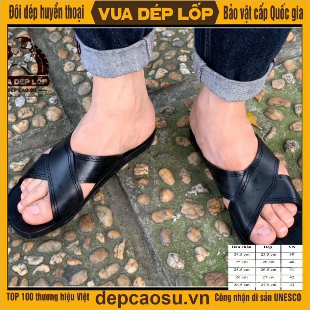 Dép cao su 2 quai chéo thương hiệu Vua Dép Lốp Phạm Quang Xuân, chính hãng, bảo hành, ảnh thật, sẵn