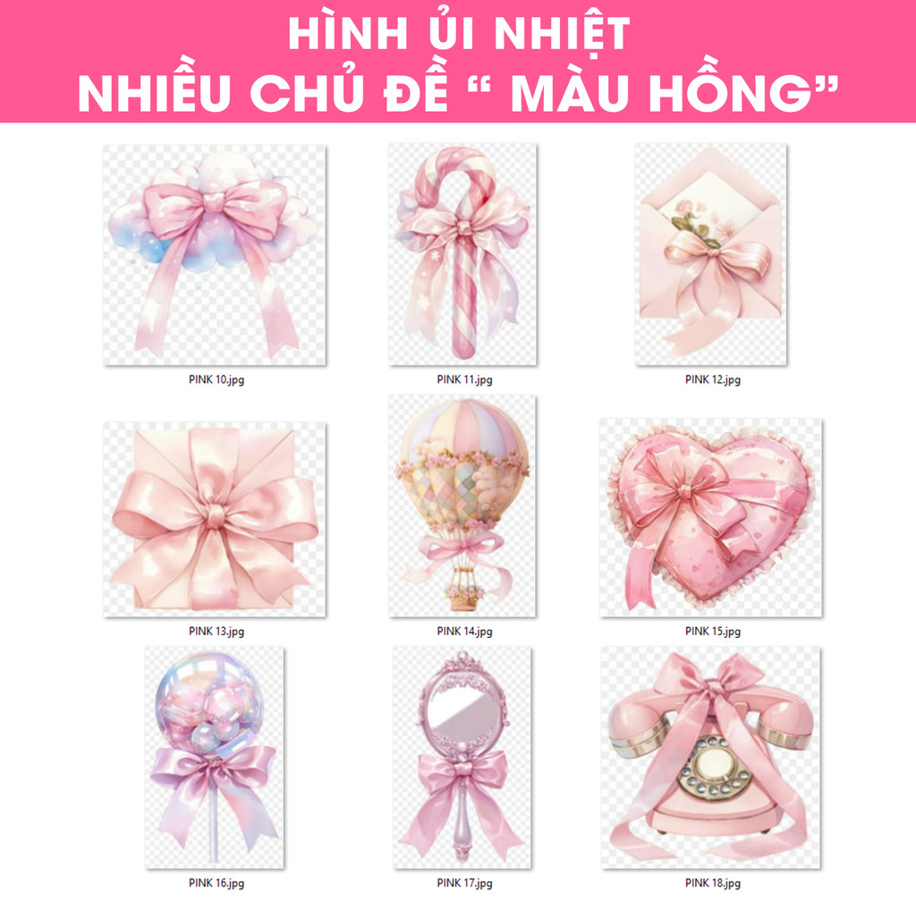 Hình Ủi Nhiệt Chủ Đề Màu Hồng Cute 2