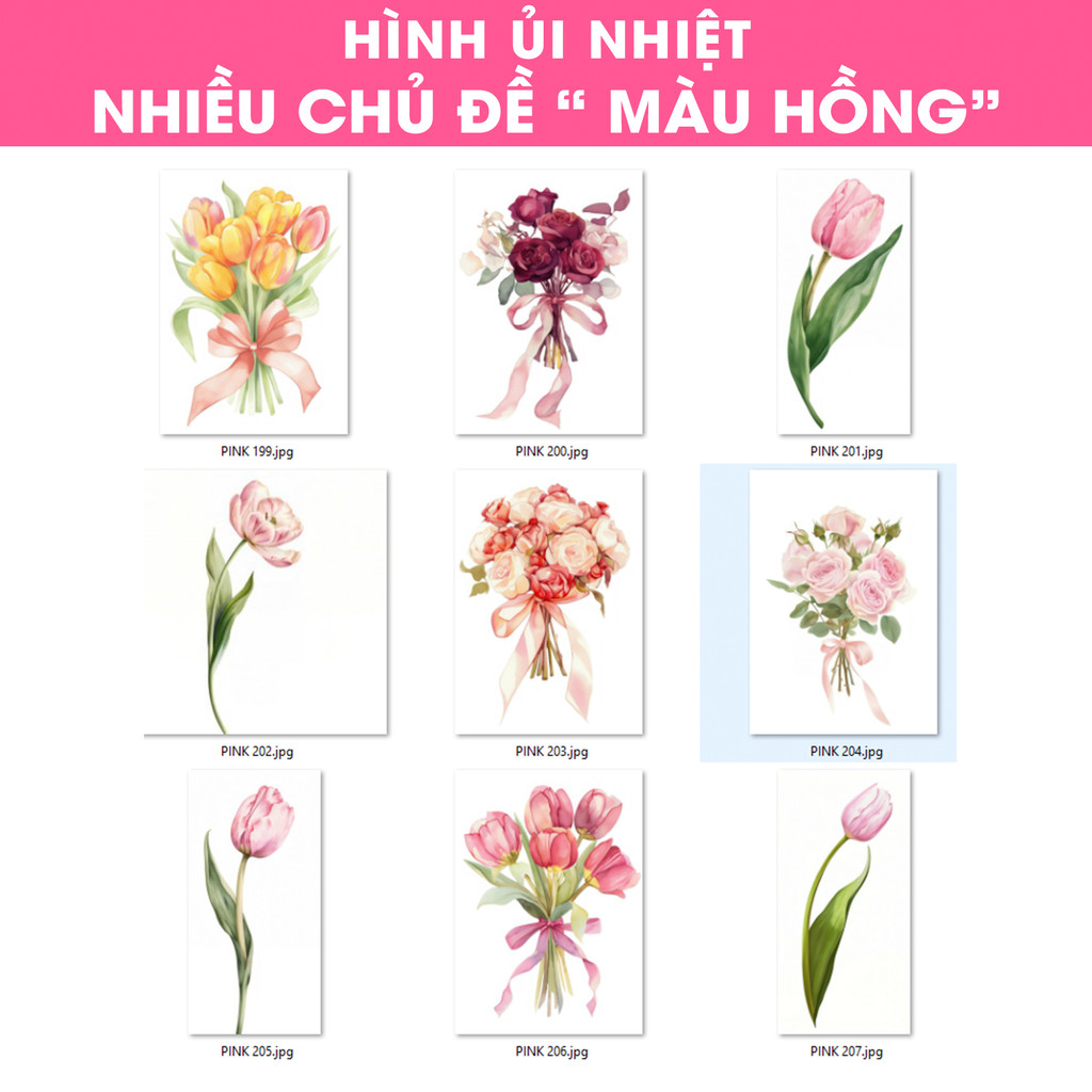 Hình Ủi Nhiệt Chủ Đề Màu Hồng Cute 23