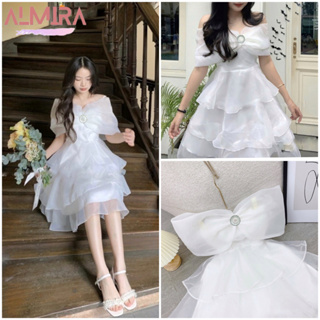 Princess 3-Storey White Shoulder Dress