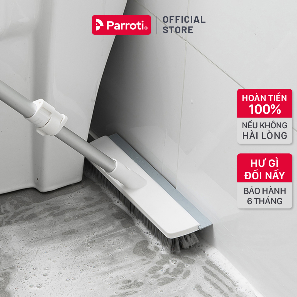 Cây chà sàn nhà tắm đa năng 2 trong 1, chổi cọ sàn và gạt nước – Parroti Easy ES02
