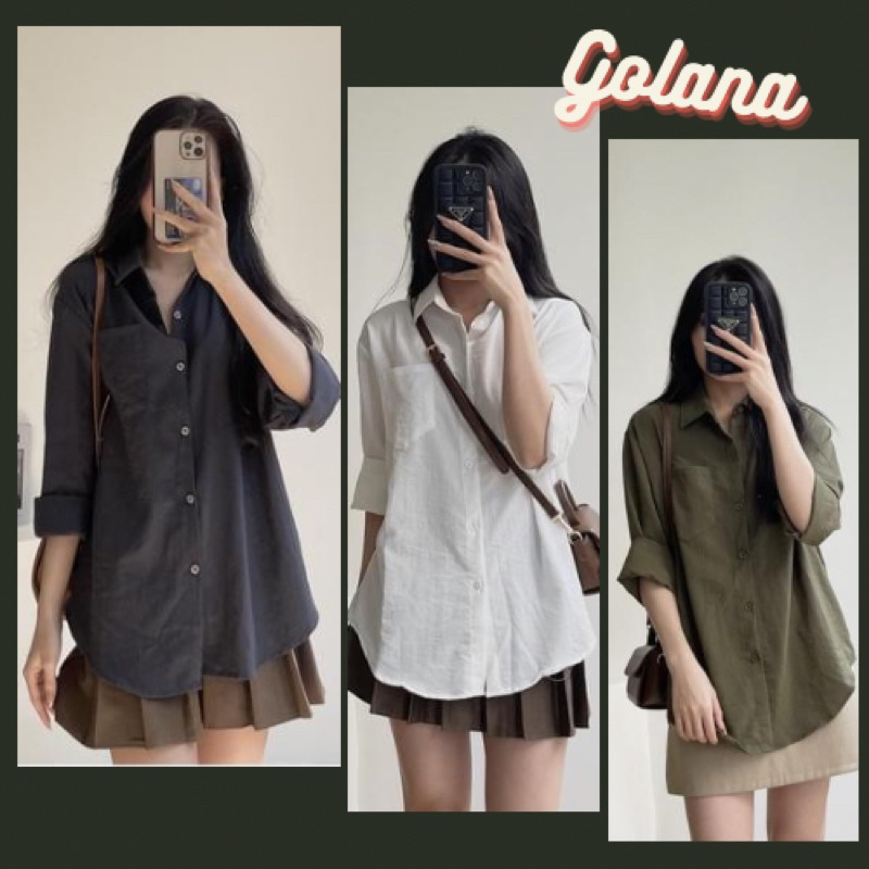 Áo sơ mi nữ dài tay form rộng ulzzang kiểu hàn basic 10 màu dễ phối đồ ( có bigsize) ( Có Sẵn- Giao 