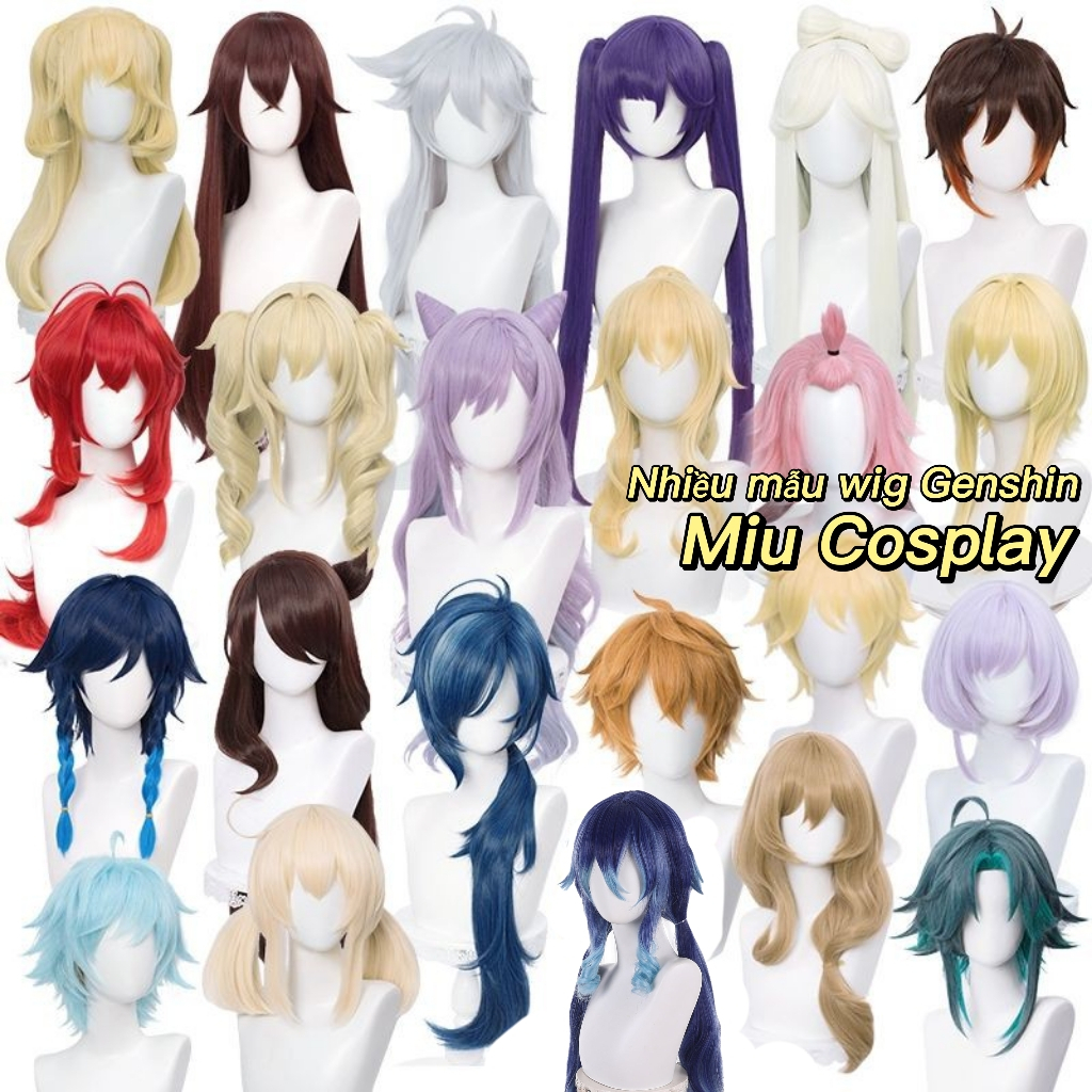 [Sẵn] Nhiều mẫu - Wig/tóc giả cosplay Layla/Venti/Hutao/Noelle/Childe/Zhongli/Kazuha/Eula/Ganyu - Ge