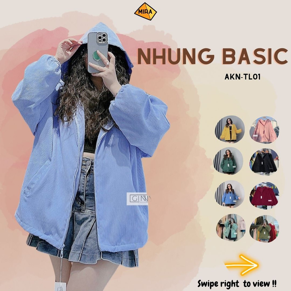 Áo Khoác Nhung Tăm Nữ Ulzzang GINNY | Freesize | Form basic đẹp, thoải mái