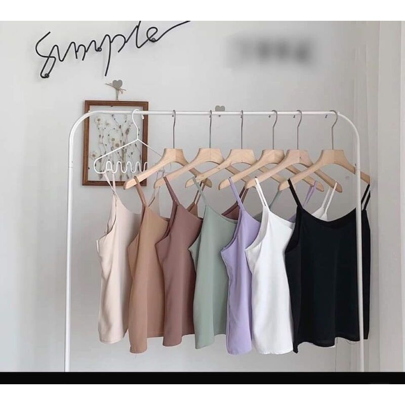 Áo hai dây vintagee dáng Hàn đũi lụa full màu sắc và form rộng
