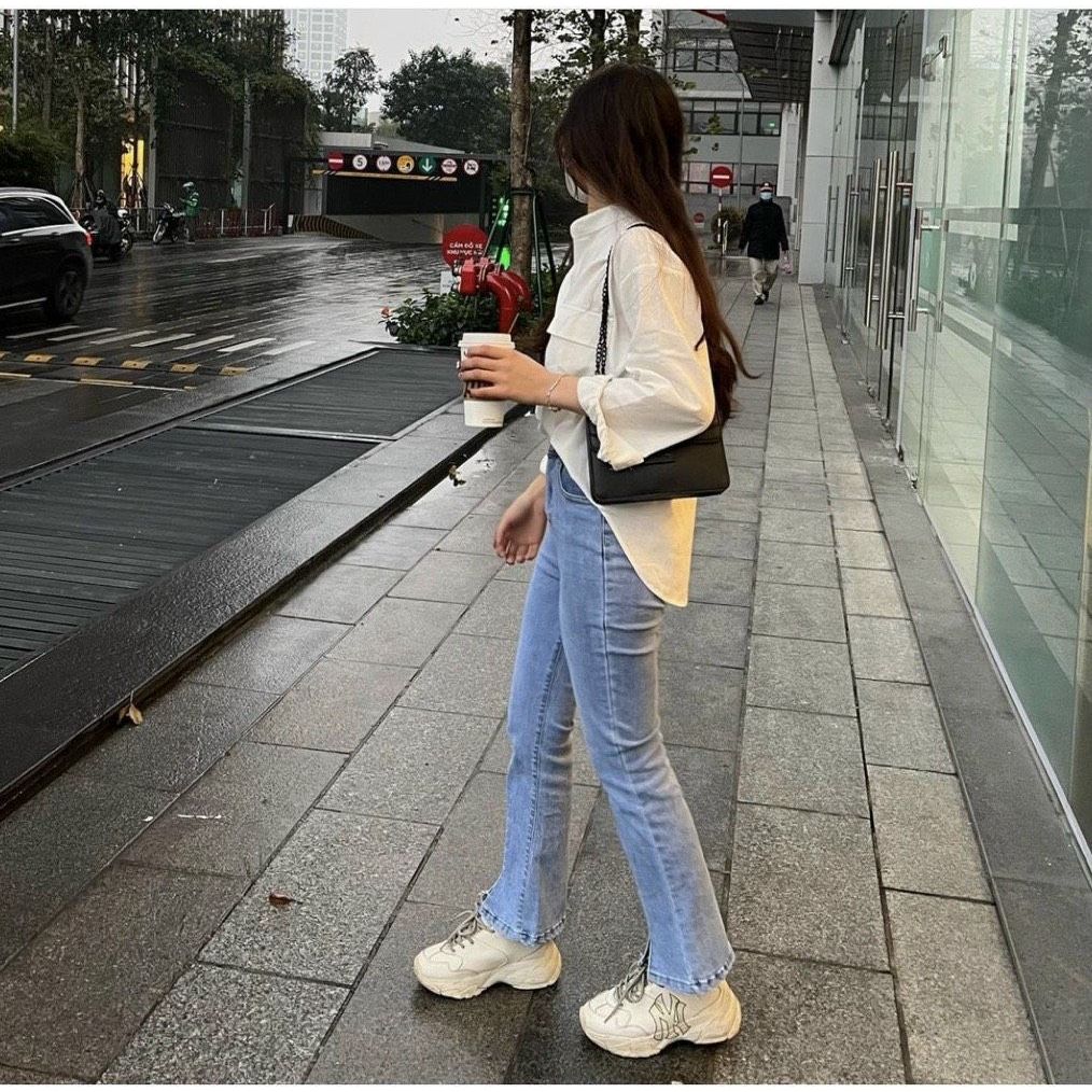 Quần Jeans bò loe form nhỏ dáng ôm co dãn nhẹ 4 chiều