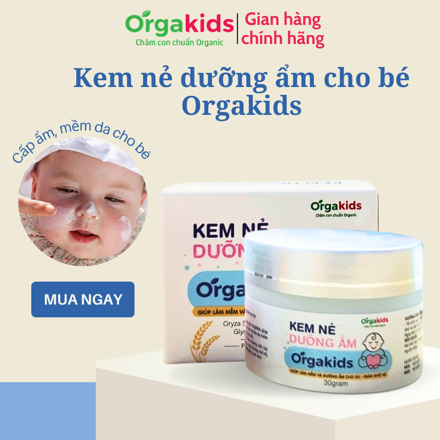 Kem nẻ cao cấp cho bé Orgakids giúp làm mềm và dưỡng ẩm cho da bé, giảm khô nẻ - lọ 30g