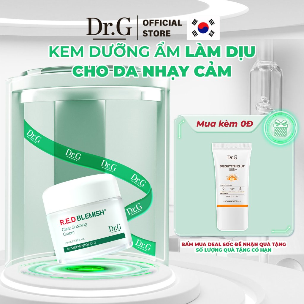 Dr.G Kem dưỡng ẩm và phục hồi sâu cho da R.E.D Blemish Clear Soothing Cream 70ml