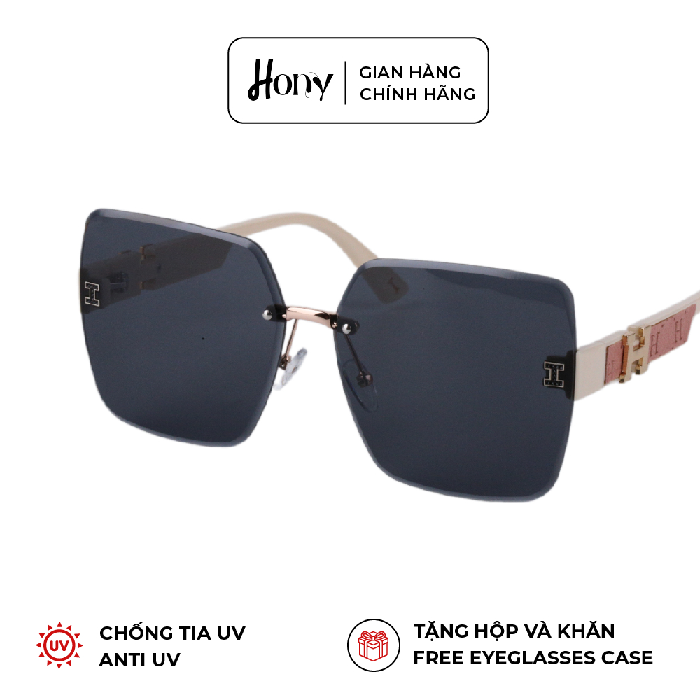 Kính râm Nữ thời trang HONY, tròng vuông form lớn cách điệu B8107