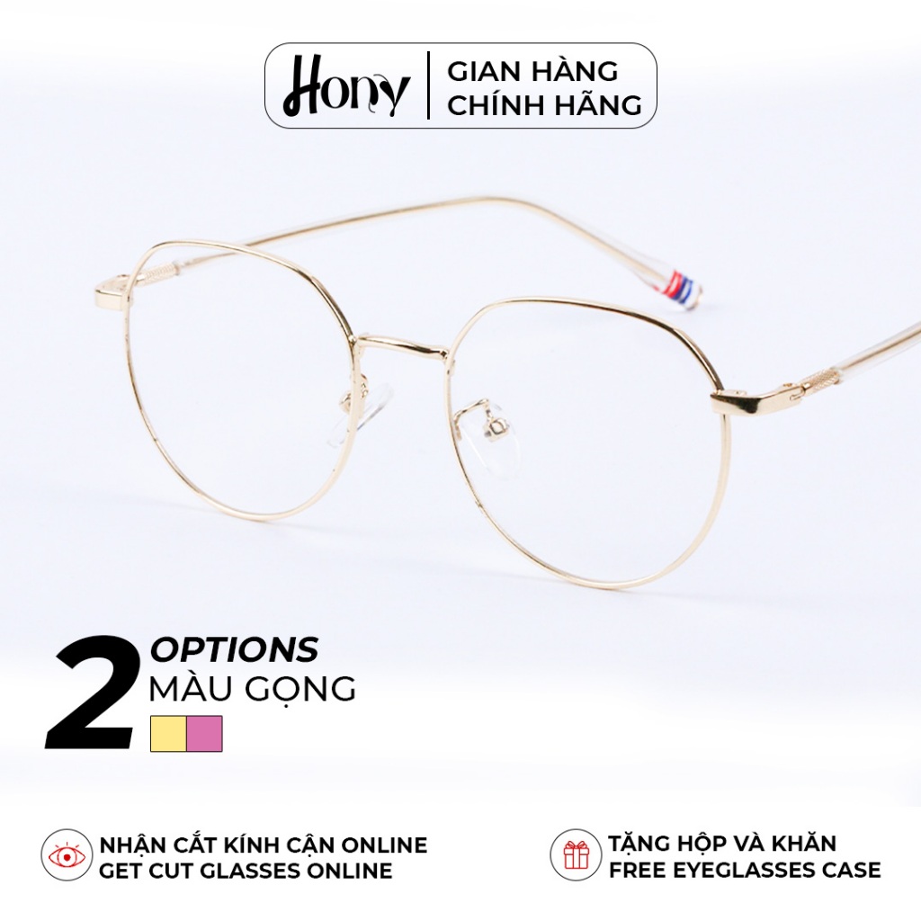 Mắt kính Nữ thời trang HONY - Gọng kính vintage Kim loại cao cấp