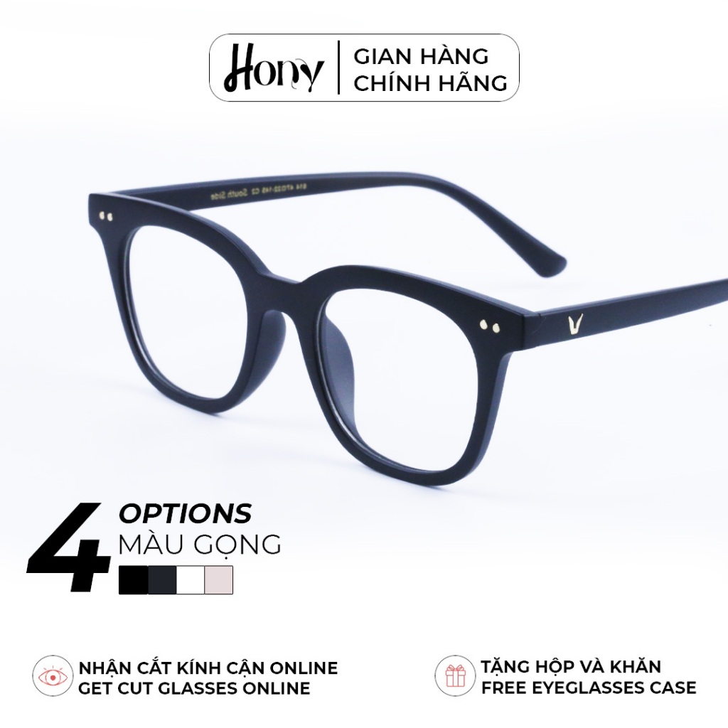 Mắt kính Nữ thời trang HONY - Gọng kính vuông nhựa cứng bo tròn cách điệu thời trang