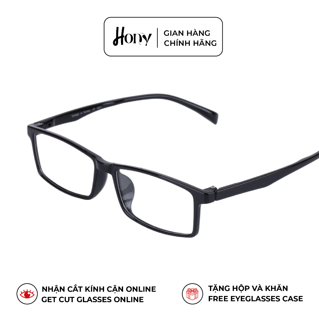 Mắt kính Unisex thời trang HONY - Gọng nhựa TR90 cao cấp càng dẻo form chữ nhật thời trang