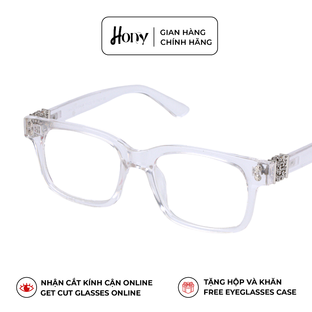 Mắt kính Nữ thời trang HONY - Gọng kinh trắng càng họa tiết cách điệu A10