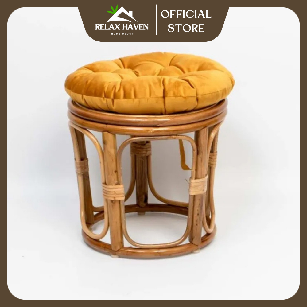 Đôn ghế Papasan mây tự nhiên - Decor ban công ngồi thư giãn đọc sách, trang trí phòng khách/Relax Haven HCM