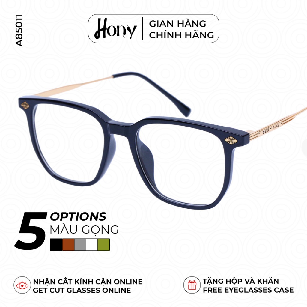 Mắt kính Nữ thời trang HONY - Gọng kính vuông bo tròn cách điệu thời trang A85011