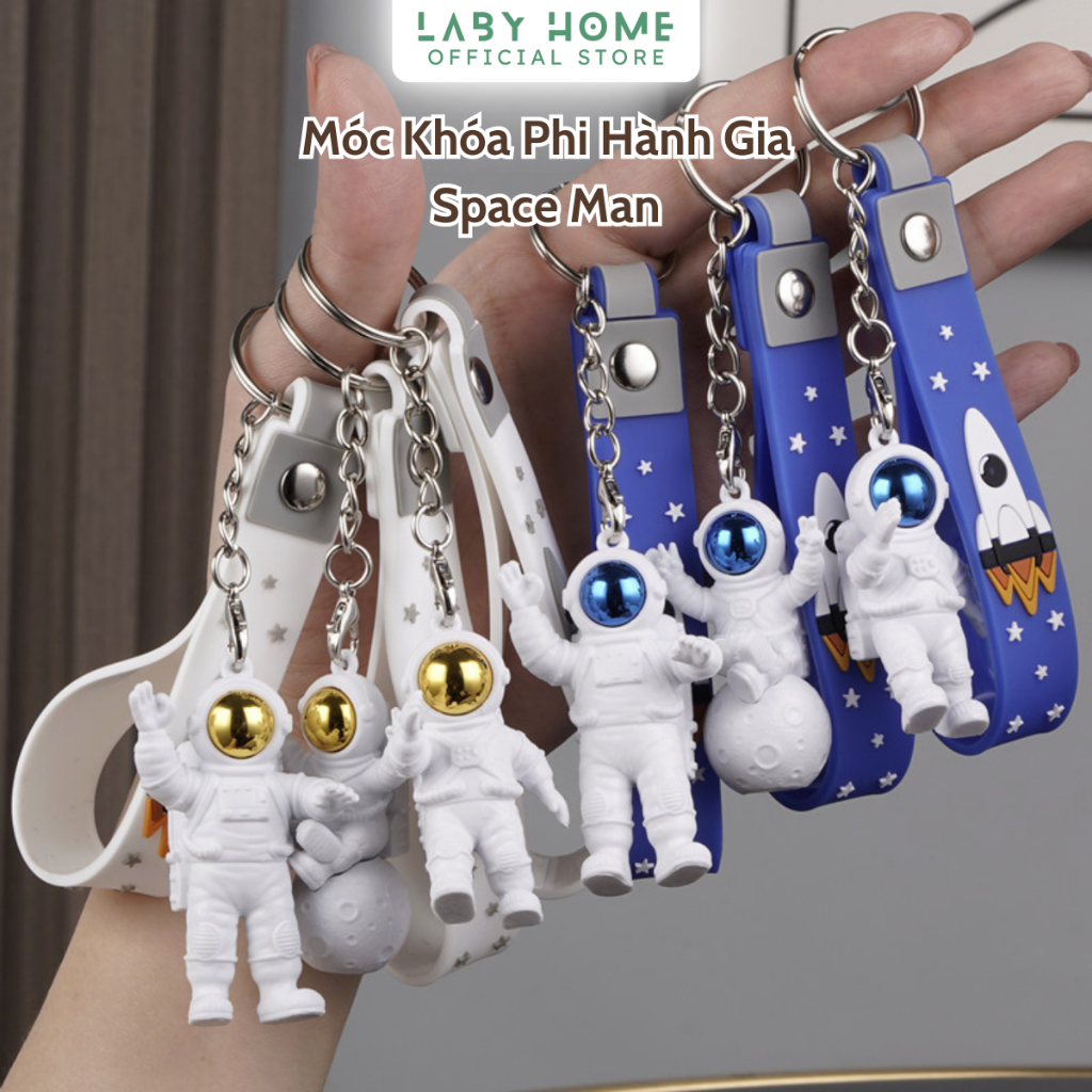Móc Khóa Phi Hành Gia Space Man Trang Trí Siêu Đẹp, Móc Khóa Vũ Trụ Treo Túi Xách 3D Nhiều Màu Sắc LABY HOME