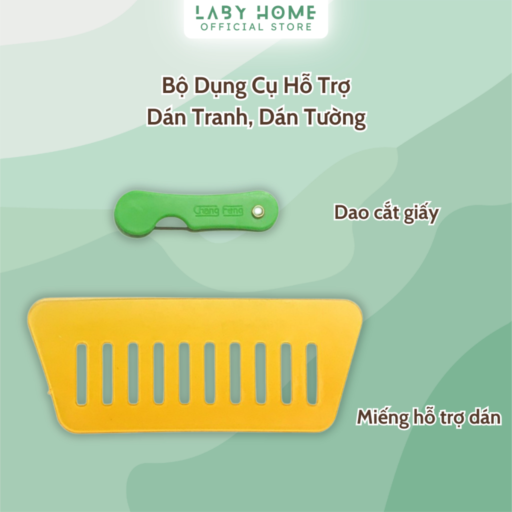 Bộ Dụng Cụ Hỗ Trợ Dán Tranh, Dán Giấy Lên Tường Chất Liệu Cao Su Miết Hiệu Quả LABY HOME