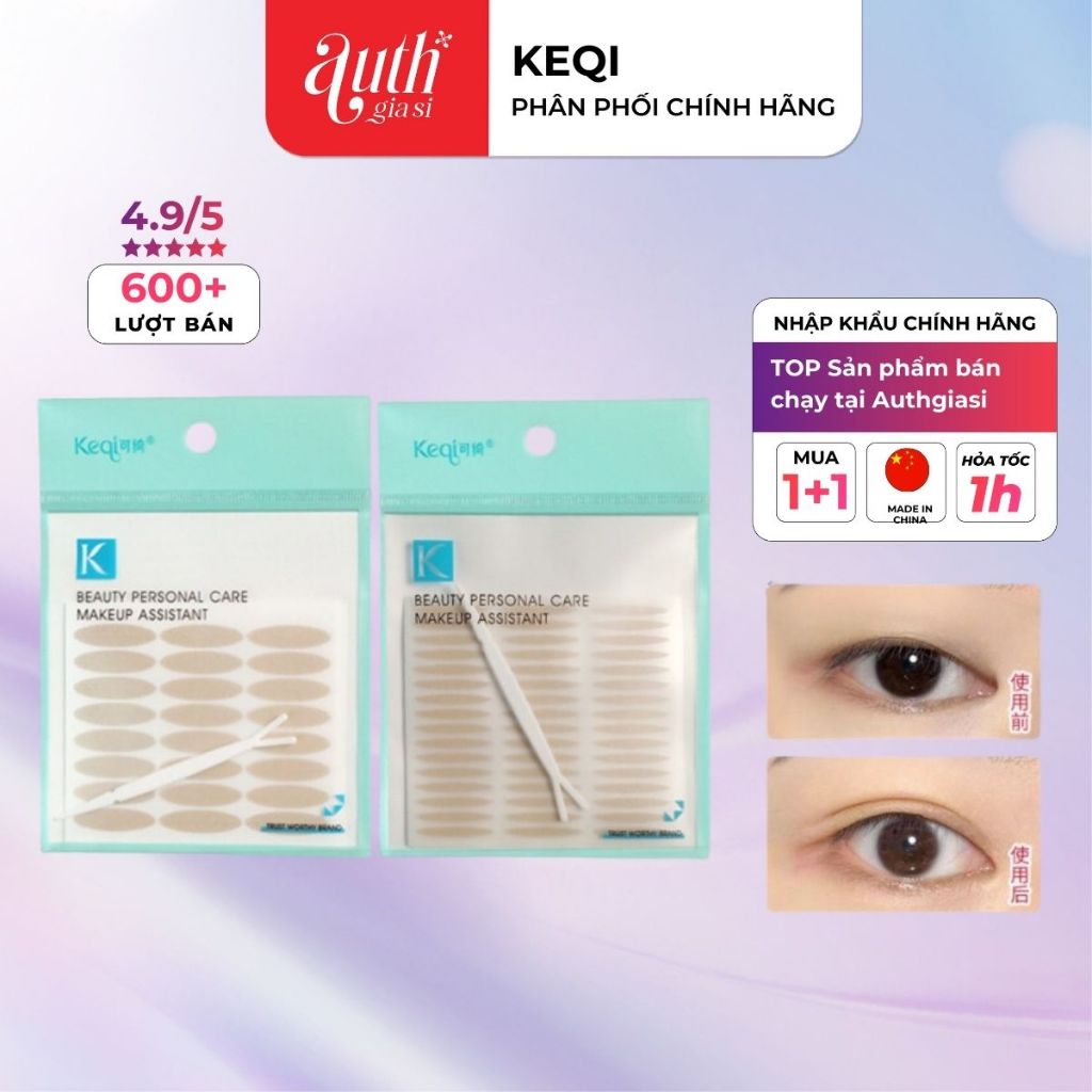 Combo 120 miếng Kích Mí Lưới Keqi Kèm Que Nhấn Mí sẵn keo