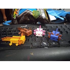 Mô hình trang trí Minecraft Axolotl móc chía khóa, để bàn