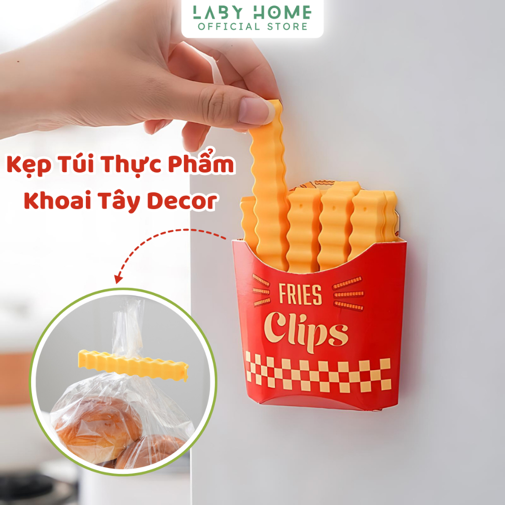 Kẹp Túi Thực Phẩm Dùng Dở Hình Túi Khoai Tây Chiên Decor Nhà Bếp, Phụ Kiện Kẹp Chống Nấm Mốc, Côn Trùng LABY HOME