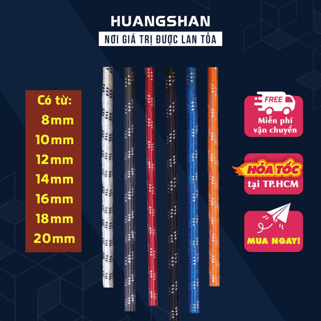 [FREESHIP] 1 mét dây sơn nước thừng dù tết cường lực an toàn lao động leo núi pccc - HuangShan