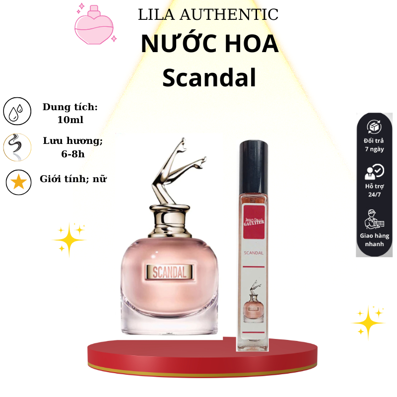 Nước hoa nữ Scandall 10ml, hương thơm trẻ trung, tươi mát lại đầy gợi cảm chiết 10ml - lila authentic