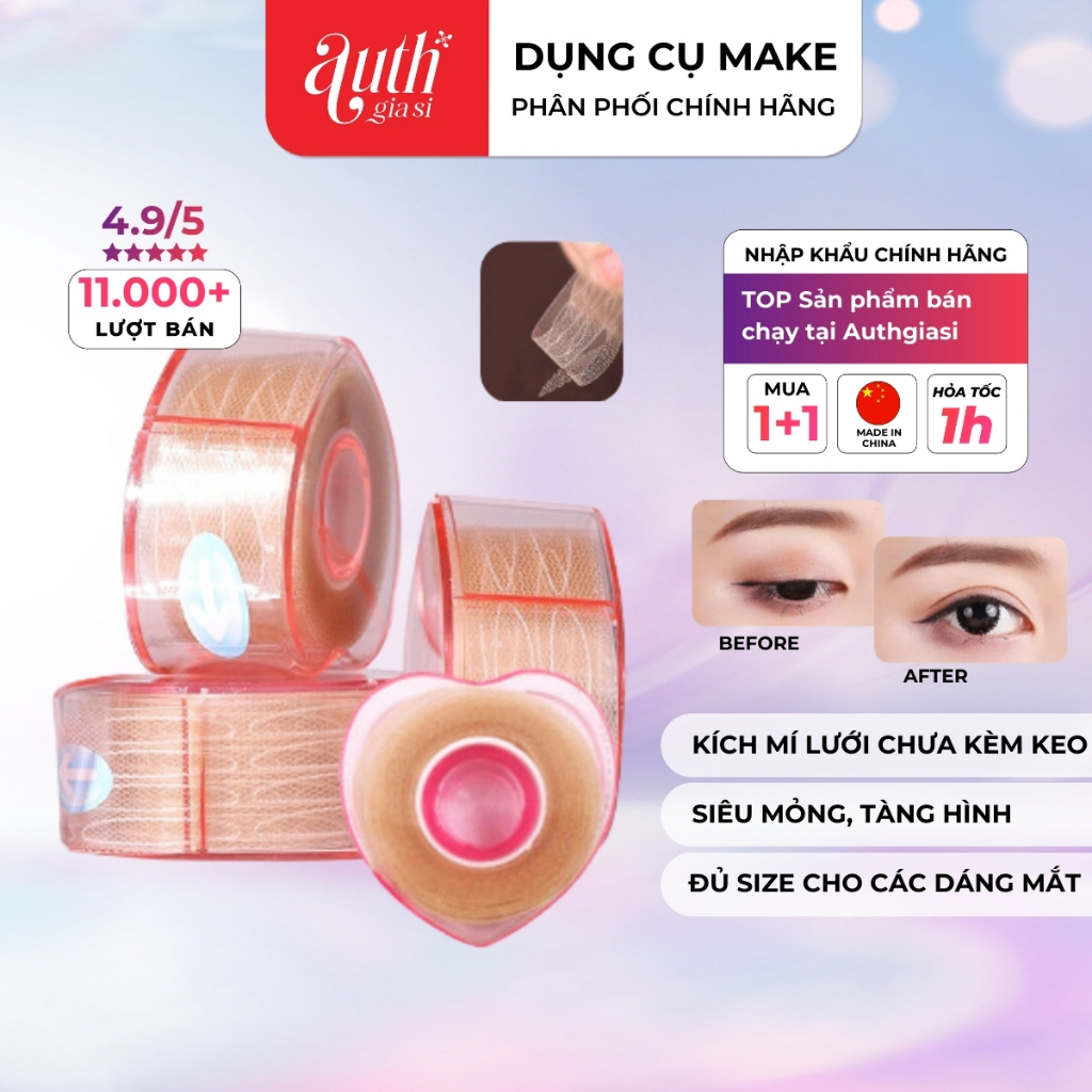 Hộp kích mí lưới cuộn Dream Kiss Eyelid Tape 300 cặp tạo đôi mắt đẹp sắc sảo