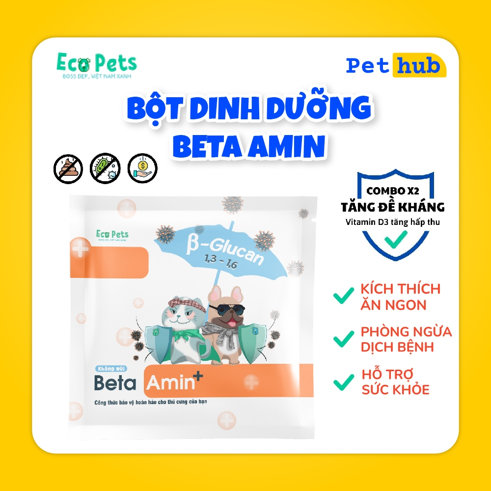 [Gói 5g] Beta Amin - Bột Dinh Dưỡng EcoPets Tăng Cường Đề Kháng & Hỗ Trợ Miễn Dịch Cho Mèo Chó